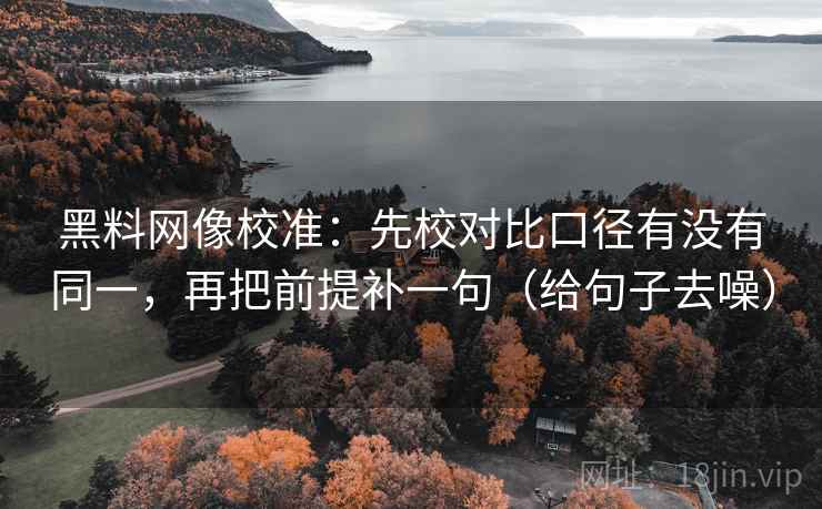 黑料网像校准：先校对比口径有没有同一，再把前提补一句（给句子去噪）