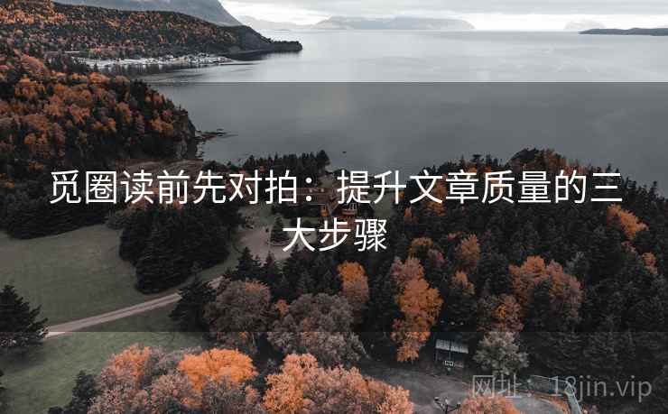 觅圈读前先对拍：提升文章质量的三大步骤
