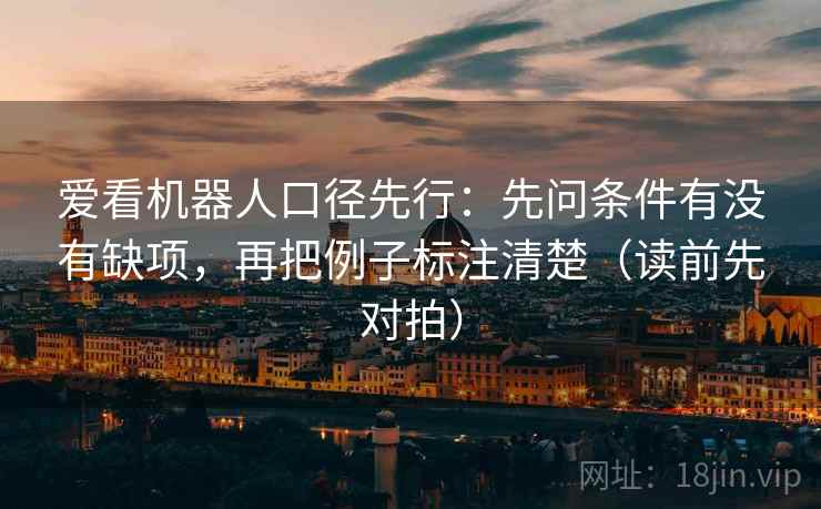 爱看机器人口径先行:先问条件有没有缺项,再把例子标注清楚(读前先对拍) 爱看机器人口径先行:先问条件有没有缺项,再把例子标注清楚(读前先对拍)