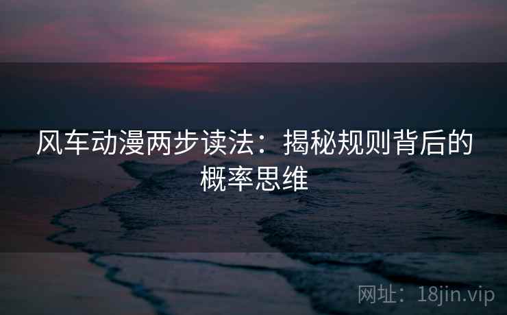 风车动漫两步读法：揭秘规则背后的概率思维